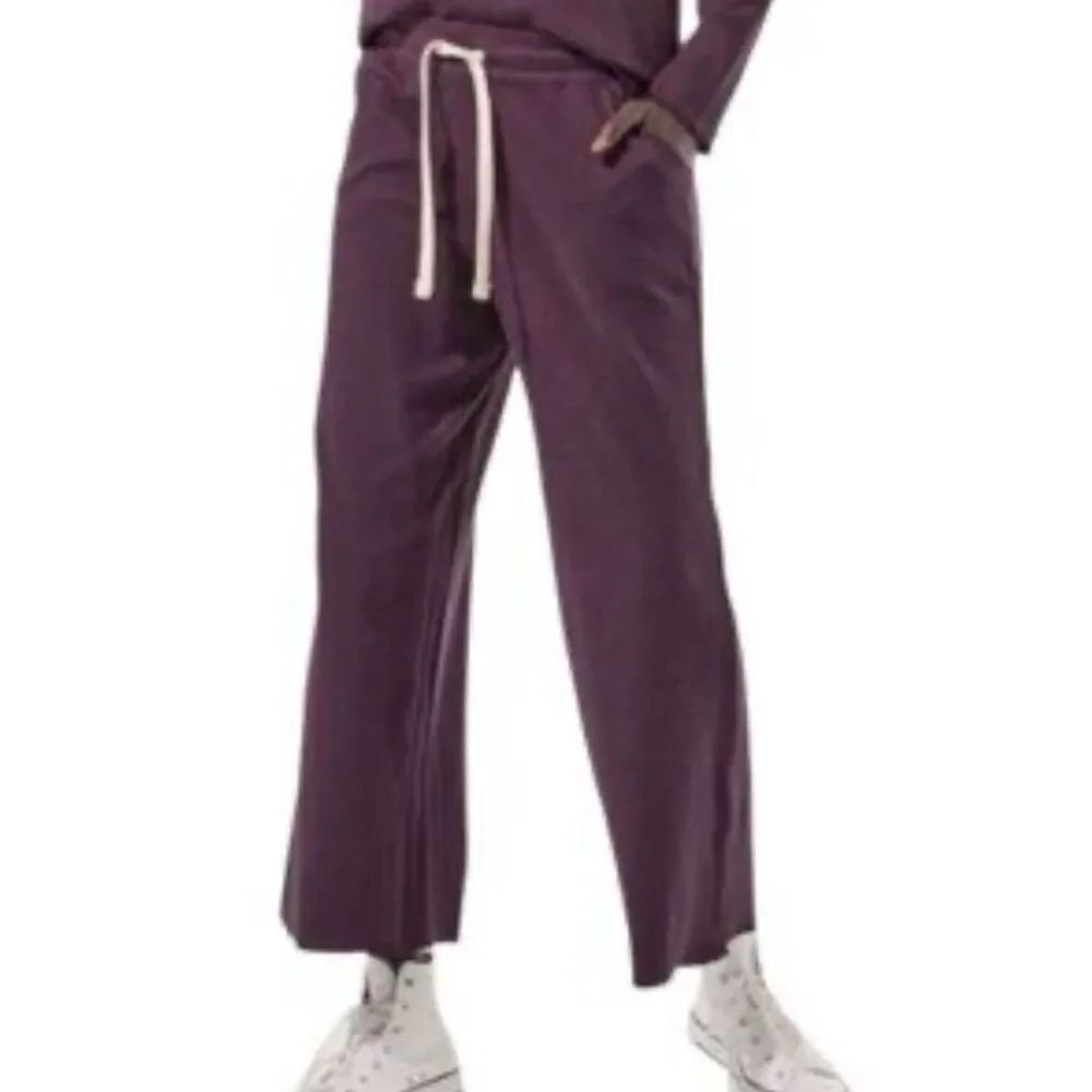 Pact Organic Purple Waffle Knit Wide Leg Pants Women’s Small - Picture 1 of 5